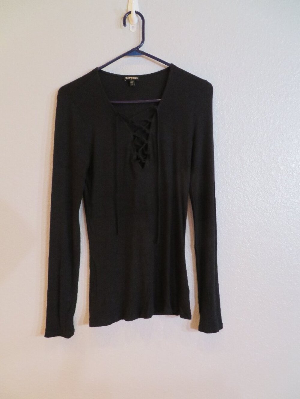 Express Knit Black Long Sleeve Top